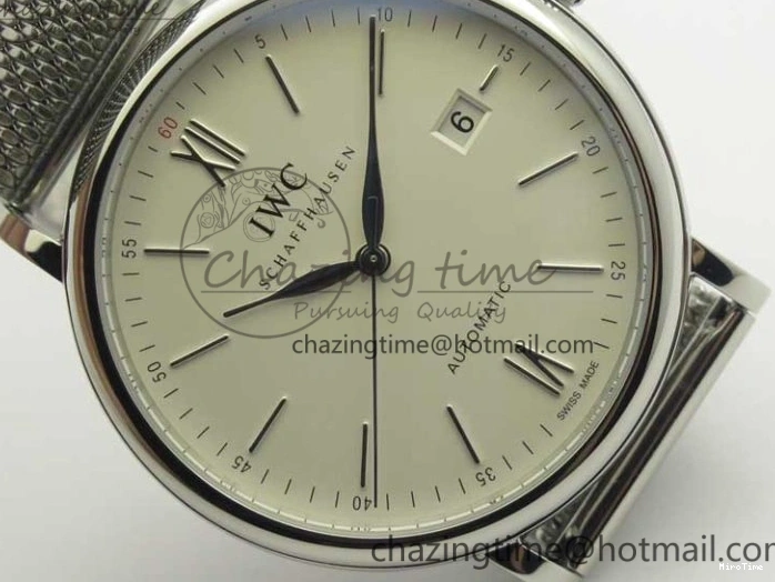 MIROTIME 0414 Portofino Automatic SS MKF 1:1 Best Edition White Dial On SS Mesh Bracelet A2892 V TechFriendly 7205